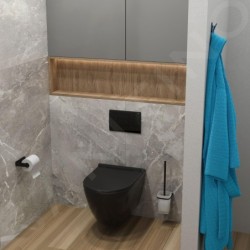 kielle Gaia - WC suspendu avec abattant softclose, Rimless, noir mat 30115040