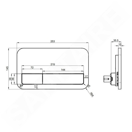 Villeroy & Boch ViConnect - Plaque de déclenchement E200, chrome 92249061