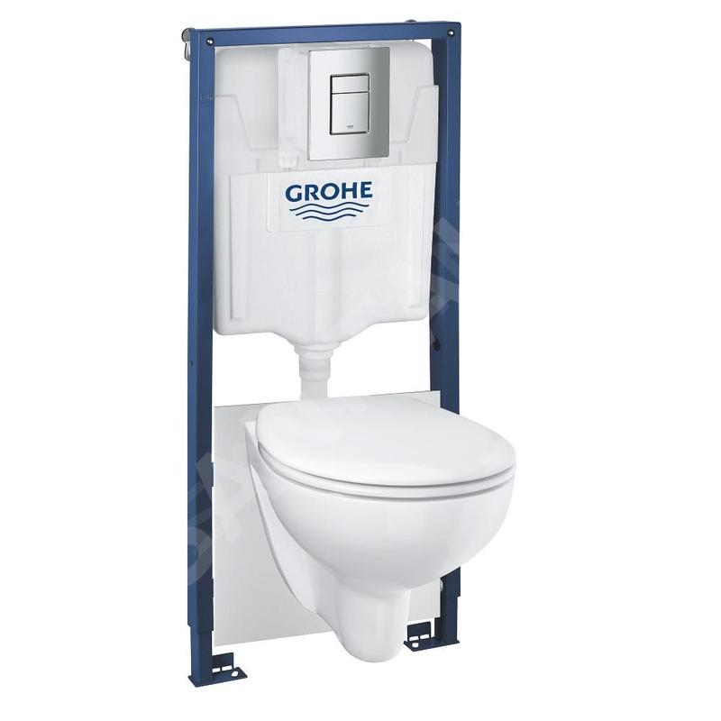 Grohe Solido - Set de bâti-support, cuvette Bau Ceramic et abattant softclose, plaque de déclenchement Skate Cosmopolitan, Grohe Solido - Set de bâti-support, cuvette Bau Ceramic et abattant softclose, plaque de déclenchement Skate Cosmopolitan,