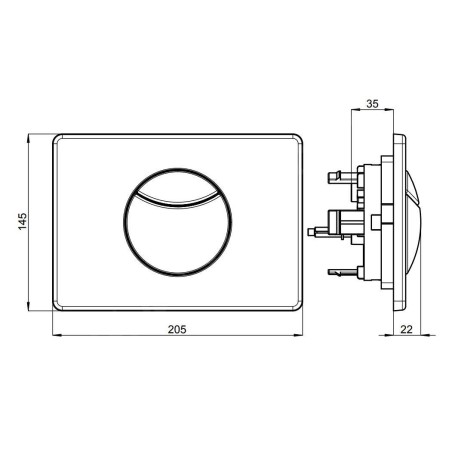 Villeroy & Boch ViConnect - Plaque de déclenchement E100, blanc 92248568