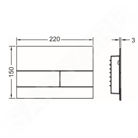 Tece TECEsquare - Commande de chasse d'eau finition anti-empreintes, inox brossé 9240830