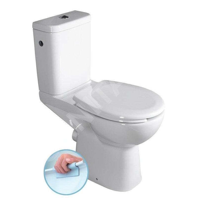 Sapho Etiuda - WC à poser pour personnes à mobilité réduite CLEAN ON, Rimless, évacuation horizontale, blanc K11-0221