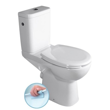 Sapho Etiuda - WC à poser pour personnes à mobilité réduite CLEAN ON, Rimless, évacuation horizontale, blanc K11-0221
