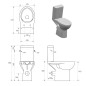Sapho Etiuda - WC à poser pour personnes à mobilité réduite CLEAN ON, Rimless, évacuation horizontale, blanc K11-0221