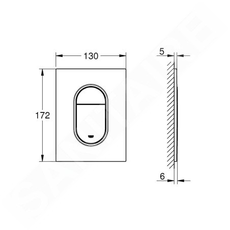Grohe Arena Cosmopolitan S - Plaque de déclenchement, chrome 37624000