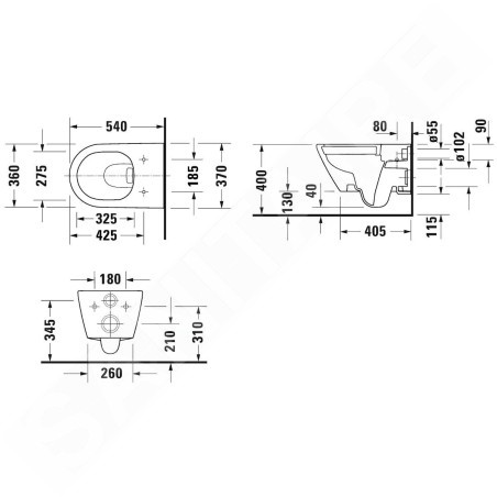 Duravit D-Neo - WC suspendu, Rimless, blanc 2577090000