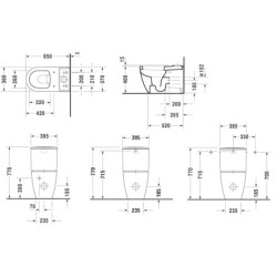 Duravit ME by Starck - Cuvette de WC combi, évacuation Vario, blanc alpin 2170090000