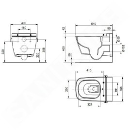 Tece TECEone - WC suspendu avec douchette de bidet, Rimless, blanc 9700200