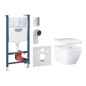 Grohe Solido - Set de bâti-support avec accessoires, cuvette Euro Ceramic et abattant softclose, plaque de déclenchement Skate