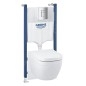 Grohe Solido - Set de bâti-support avec accessoires, cuvette Euro Ceramic et abattant softclose, plaque de déclenchement Skate