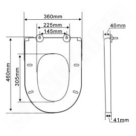 Aqualine HYGIE - Abattant WC, SoftClose, blanc PS104