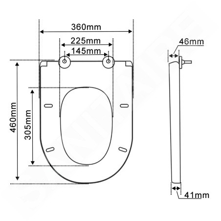 Aqualine HYGIE - Abattant WC, SoftClose, blanc PS104