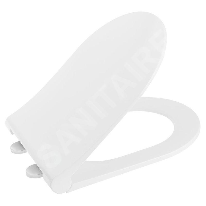 Sapho Slim - Abattant de toilette Soft Close, blanc/chrome 100787