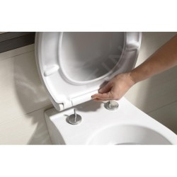 Sapho Slim - Abattant de toilette Soft Close, blanc/chrome 100787