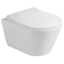 Sapho Slim - Abattant de toilette Soft Close, blanc/chrome 100787