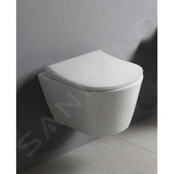 Sapho Slim - Abattant de toilette Soft Close, blanc/chrome 100787