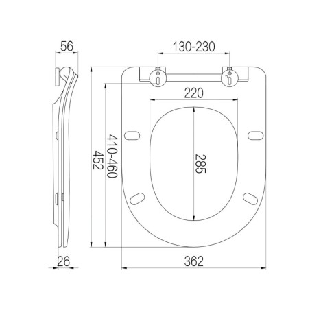 Sapho Edita - Abattant WC SoftClose, duroplast, blanc 1703-458