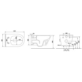 Sapho Avva - WC suspendu avec douchette de bidet, Rimless, blanc 100315