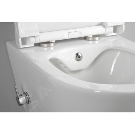 Sapho Avva - WC suspendu avec douchette de bidet, Rimless, blanc 100315