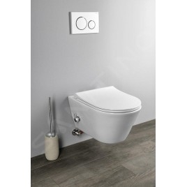 Sapho Avva - WC suspendu avec douchette de bidet, Rimless, blanc 100315