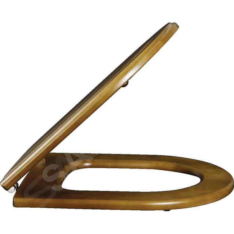 Villeroy & Boch Hommage - abattant de WC avec couvercle, bois - abattant, charnières en acier allié 99266100