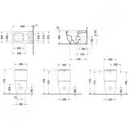 Duravit ME by Starck - Cuvette de WC à poser, avec HygieneGlaze, blanc alpin 2170092000