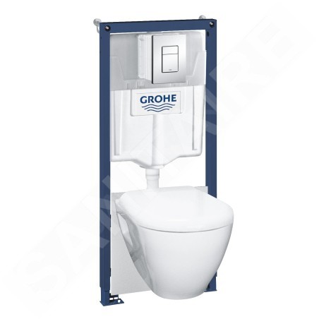 Grohe Solido - Set de bâti-support, cuvette et abattant softclose, plaque de déclenchement Skate Cosmopolitan, chrome 39468000