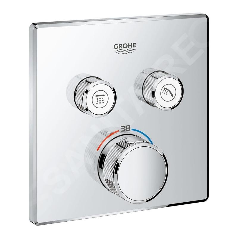Grohe Grohtherm SmartControl - Mitigeur thermostatique encastré pour 2 sorties, chrome 29124000 Grohe Grohtherm SmartControl - Mitigeur thermostatique encastré pour 2 sorties, chrome 29124000