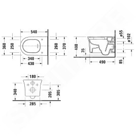 Duravit White Tulip - WC suspendu HygieneFlush, Rimless, HygieneGlaze, blanc 2576092000
