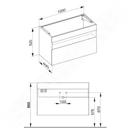 Keuco Stageline - Meuble sous lavabo, 1000x625x490 mm, avec éclairage et USB, blanc 32872300100