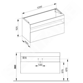 Keuco Stageline - Meuble sous lavabo, 1200x625x490 mm, blanc 32882300000
