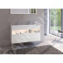 Keuco Stageline - Meuble sous lavabo, 1200x625x490 mm, avec éclairage et USB, blanc 32882300100