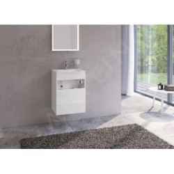 Keuco Stageline - Meuble sous lavabo, 460x625x380 mm, 1 porte, charnière à gauche, blanc 32822300001