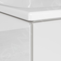 Keuco Stageline - Meuble sous lavabo, 460x625x380 mm, 1 porte, charnières à gauche, avec éclairage et USB, blanc 32822300101