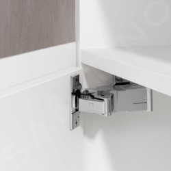 Keuco Stageline - Meuble sous lavabo, 460x625x380 mm, 1 porte, charnières à gauche, avec éclairage et USB, blanc 32822300101