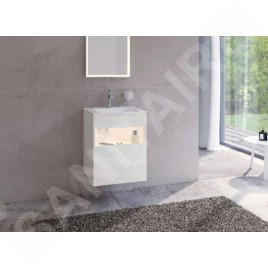 Keuco Stageline - Meuble sous lavabo, 500x625x490 mm, avec éclairage et USB, blanc 32842300100
