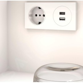 Keuco Stageline - Meuble sous lavabo, 650x550x490 mm, avec découpe pour lavabo et robinetterie à droite, avec éclairage et USB,