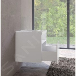 Keuco Stageline - Meuble sous lavabo, 650x550x490 mm, avec découpe pour lavabo, avec éclairage et USB, blanc 32853300100