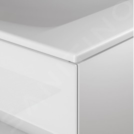 Keuco Stageline - Meuble sous lavabo, 650x550x490 mm, avec découpe pour lavabo, avec éclairage et USB, blanc 32853300100