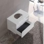 Keuco Stageline - Meuble sous lavabo, 800x550x490 mm, avec découpe pour lavabo et robinetterie à droite, avec éclairage et USB,