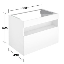 Keuco Stageline - Meuble sous lavabo, 800x625x490 mm, blanc 32862300000