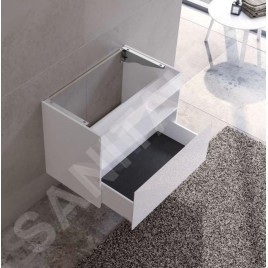 Keuco Stageline - Meuble sous lavabo, 800x625x490 mm, avec éclairage et USB, blanc 32862300100
