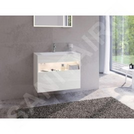 Keuco Stageline - Meuble sous lavabo, 800x625x490 mm, avec éclairage et USB, blanc 32862300100