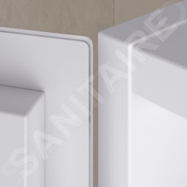 Keuco Stageline - Armoire haute, 400x1800x360 mm, 2 portes, charnières à gauche, avec éclairage, blanc 32831300101