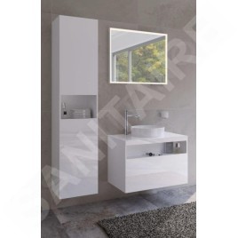 Keuco Stageline - Armoire haute, 400x1800x360 mm, 2 portes, charnières à gauche, avec éclairage, blanc 32831300101