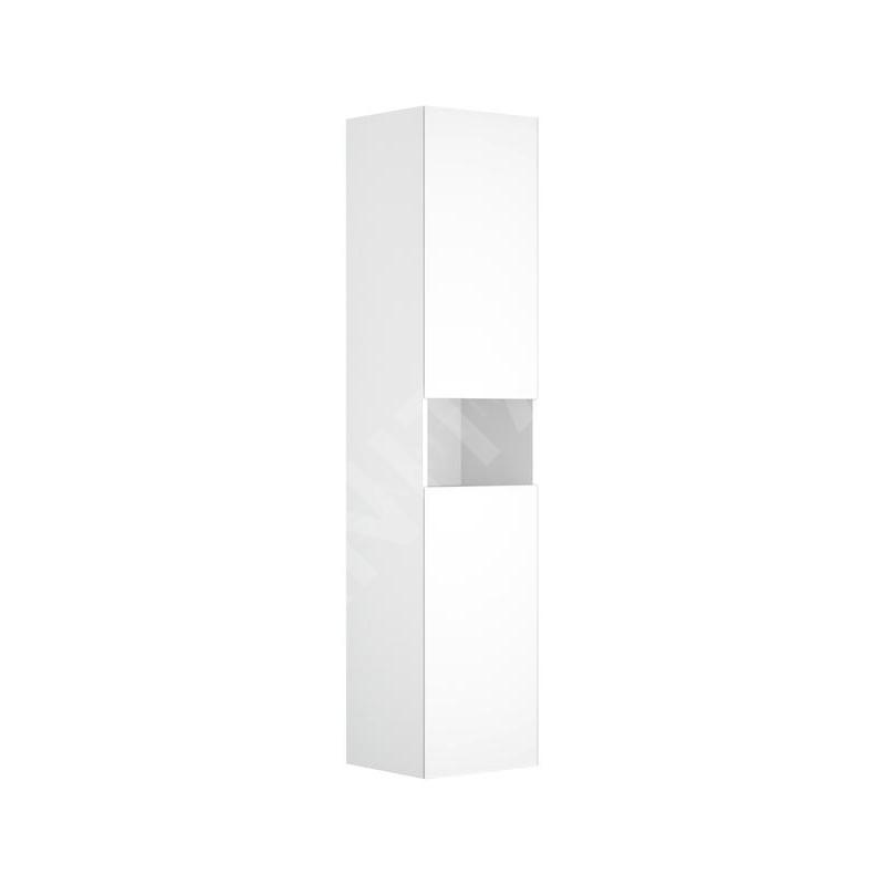 Keuco Stageline - Armoire haute, 400x1800x360 mm, 2 portes, charnières à droite, avec éclairage, blanc 32831300102