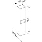 Keuco Stageline - Armoire haute, 400x1800x360 mm, 2 portes, charnières à droite, avec éclairage, blanc 32831300102