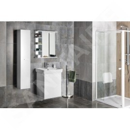 Aqualine Zoja - Armoire lavabo 505x630x371 mm, 1 porte, L/P, blanc 56373