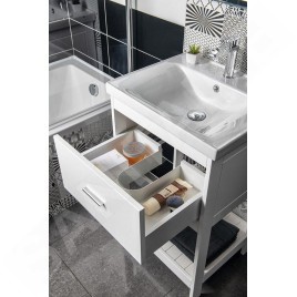 Aqualine Etide - Meuble lavabo 515x850x440 mm, 1x tiroir, blanc mat ET515