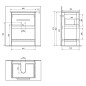 Aqualine Etide - Meuble lavabo 615x850x440 mm, 1x tiroir, blanc mat ET615 Aqualine Etide - Meuble lavabo 615x850x440 mm, 1x tiroir, blanc mat ET615